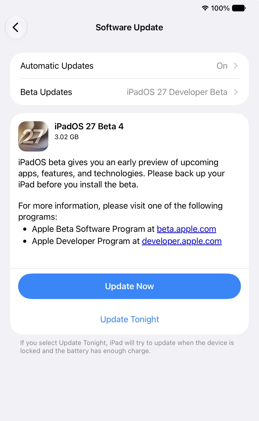 iOS 27 beta 4 screenshot showing health data and on-device processing